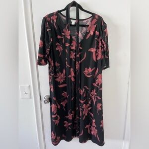 Ava & Viv midi floral print dress with waist tie